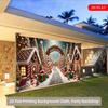 1 piece, 2D flat printed background fabric for Arctic Village Christmas scene, party background, best Christmas decorati