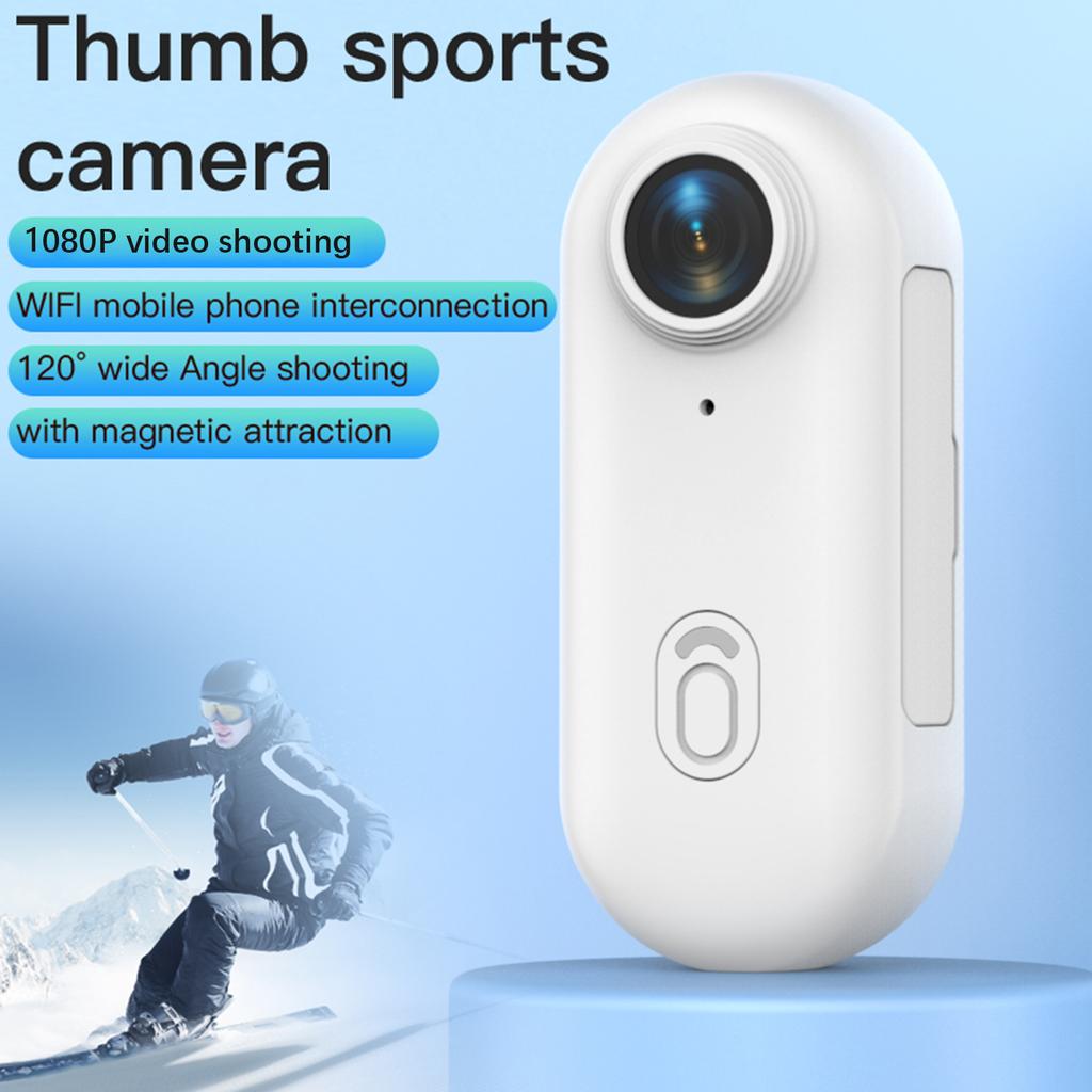 1080P Tiny Action Camera WiFi Sports Camera 120° Wide Angle Lens Video Camera with Magnetic Lanyard Back Clip Water Resistant