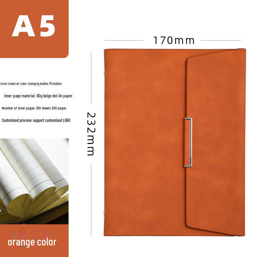 Блокнот формата А5 с тремя сложенными листами, с металлической пряжкой и подарочной коробкой с настраиваемым логотипом