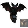Настенный светильник Череп летучей мыши Хэллоуин Готический ночник Жуткая смола Череп Статуя летучей мыши со светом для Хэллоуина Спальня Гостиная Бар Декор для квест-комнаты