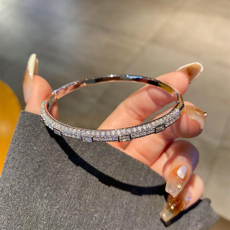 Starry Sky Bracelet Two Rows Zircon Narrow Edition Love Bracelet Women's Rose Gold Plated Versatile for Men and Women