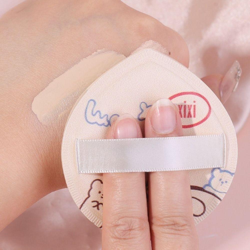 Портативная супермягкая пудра для пудры, тональный крем с каплями воды, хлопковая конфетная губка для макияжа, кожаная пуховка на воздушной подушке