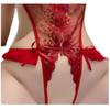 Sexy Cosplay Super High Leg Brazilian Open Open Lace Babydoll Lingerie [OLYOLY] Underwear, Leotard, Bust, Crotch, Perforated, See-through (03 Red)