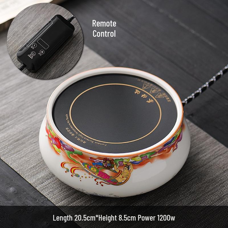 Электрический керамический чайный сервиз с индукционной плитой: Стеклянный кипятильник и пароварка для заваривания полезного чая