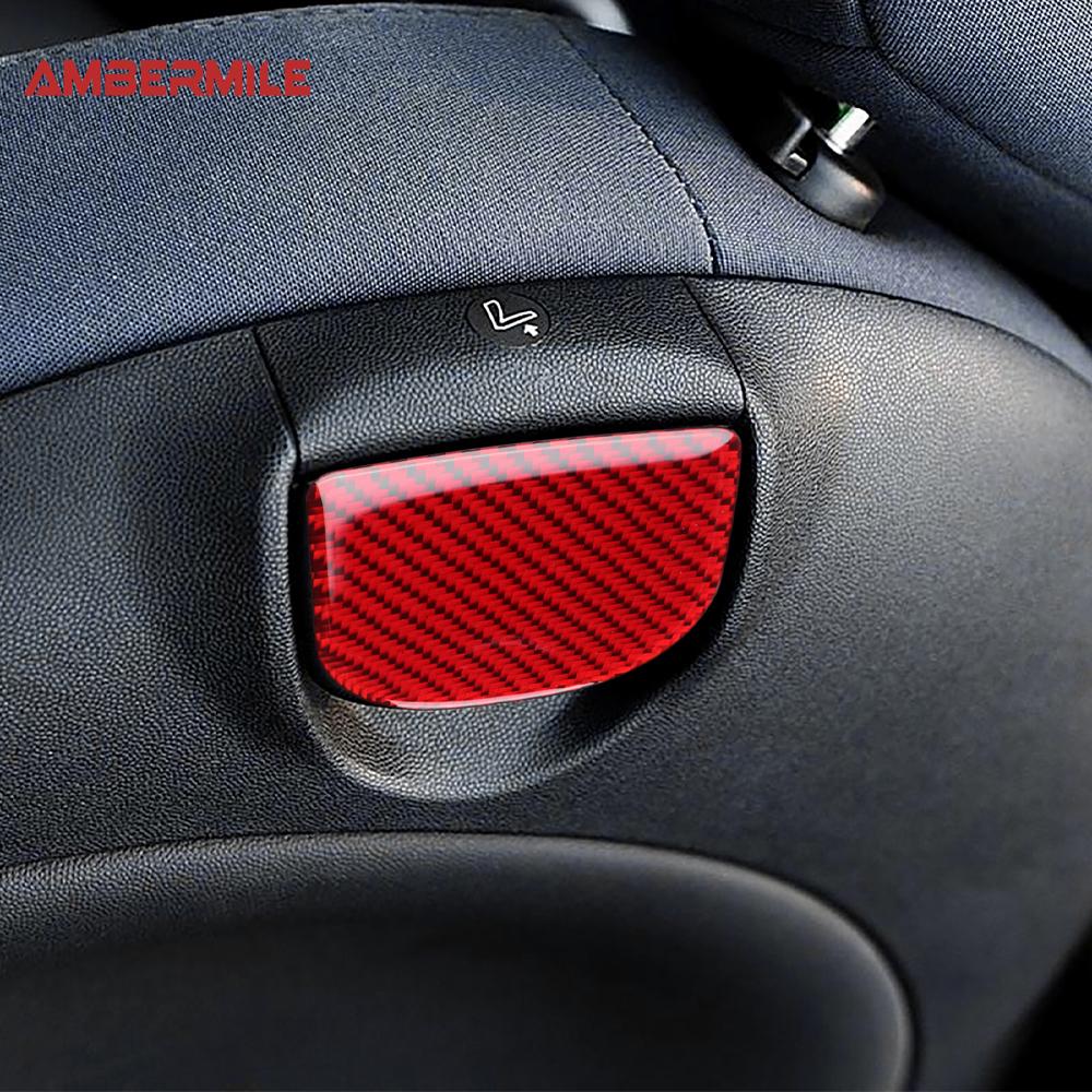Real 3D Carbon Fiber Rear Seat Back Release Handle Cover Sticker for Mini Cooper R55 R56 R57 LHD RHD Interior Upgrade