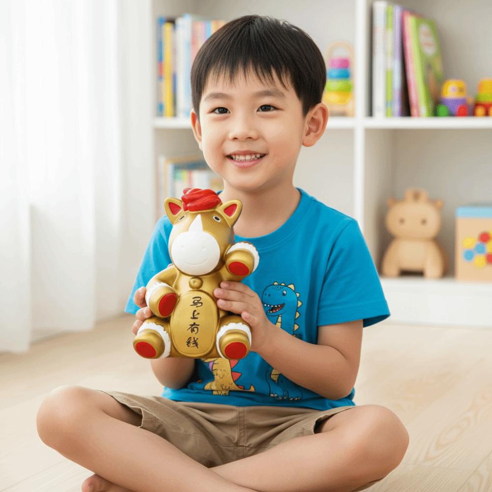 Gold Horse Money Jar Animal Coin Saving Box Durable Horse Piggy Bank New Year Celebration