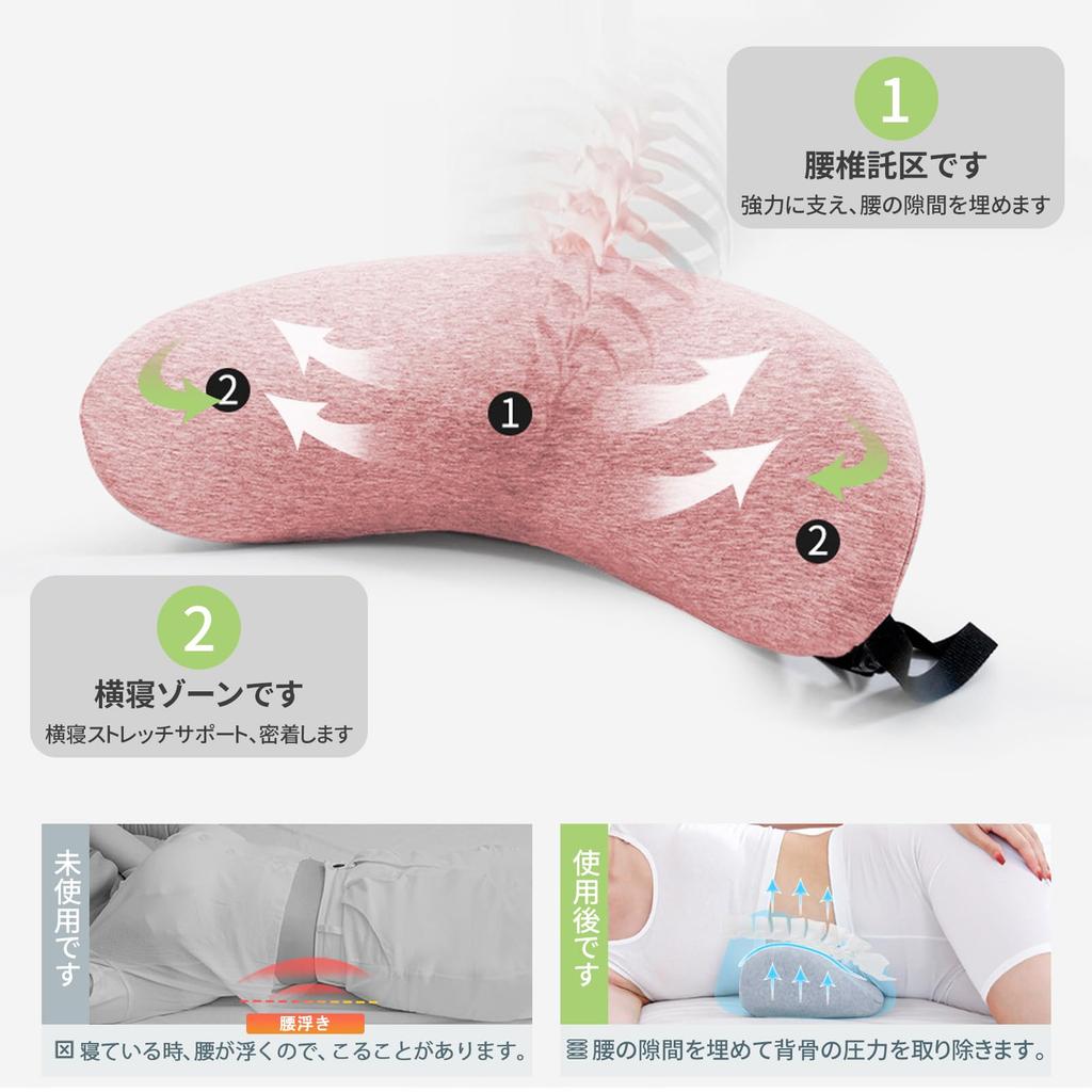 Innodenki Lumbar подушка для сна и боли в пояснице, разработанная с пеной с эффектом памяти. Скручивается для удобного хранения и Многофункциональная и подходящая для