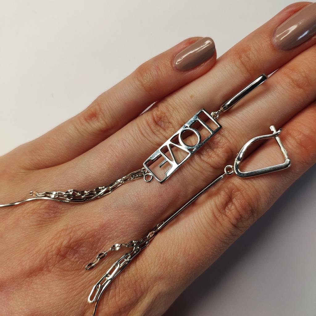 Серебряные серьги без камней (2130567)