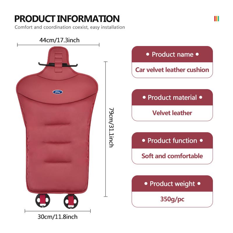 YYQO6 Car Seat Breathable Velour Leather Cushion Cover Accessories For Ford mk2 mk3 Ranger Mondeo mk4 S-MAX Kuga Mustang Fusion