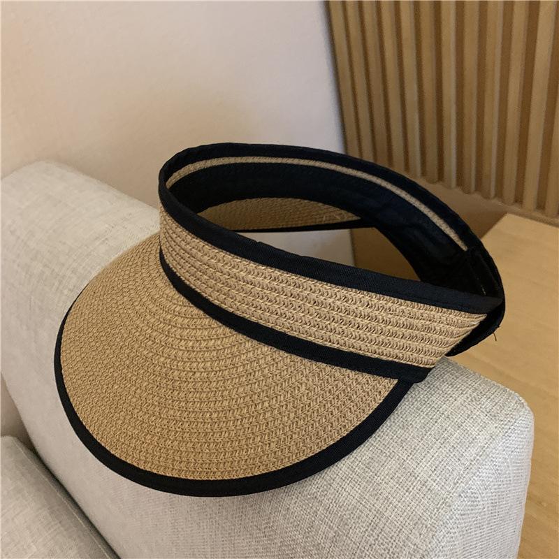 Складная пустая шляпа-цилиндр, летняя шляпа от солнца, универсальная соломенная шляпа для защиты от солнца, женская, знаменитая, летняя, пляжная шляпа для отдыха на море