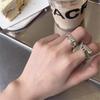 Кольцо из стерлингового серебра с квадратным смещением, простое открытое кольцо с индивидуальностью, кольцо для указательного пальца в холодном стиле