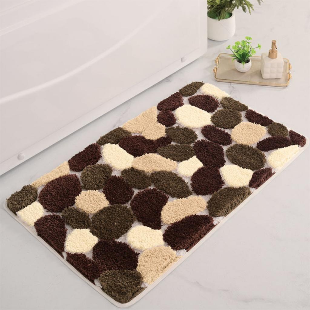 Flocking Stone Bathroom Cashmere Thickening Mat Bath Non-slip Carpets In Wash Basin Bathtub Side Floor Rug Shower Room Doormat Memory Foam 3D Pad