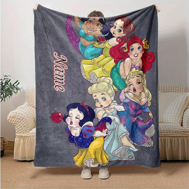 Custom 1pc Princesses Gather Around Castle Blanket, Soft And Comfortable Blanket, Casual Warm, Camping Travel Blanket, Birthday Gift Q910207