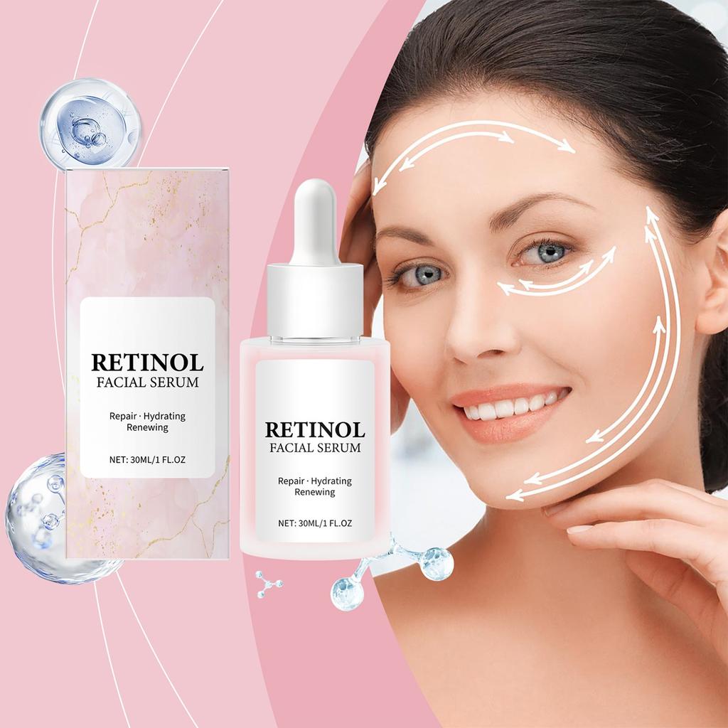 Facial Retinol Serum Moisturizing Face Serum For Wrinkles, Fine Lines, And Uneven Skin Tone,30ML