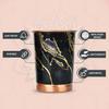 Copper Premium Black Gold Design Set of Two Glass with Elegant Gift Box, 250 ML