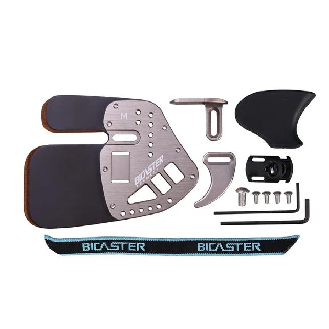 Bicaster Archery Finger Tab Guard Protection Genuine Leather + Aluminum S/M/L Left/Right hand For Tradition Bow Hunting Shooting 5