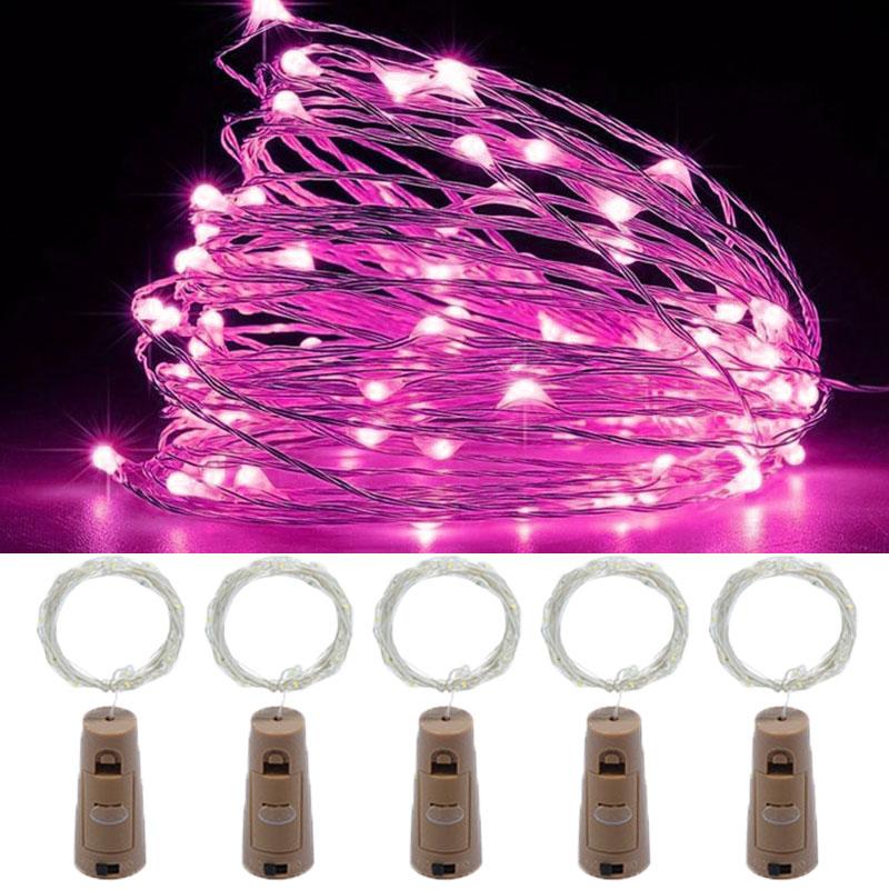 Bar LED Wine Bottle Cork 1M 2M String Lights Christmas Decoration Led Lamp Bottle Fairy Lights Holiday Copper Wire Lights String