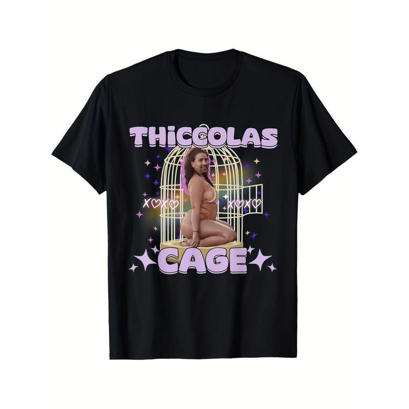 Unique Black Men'S T-Shirt Thiccolas Cage Stupid Meme T-Shirt