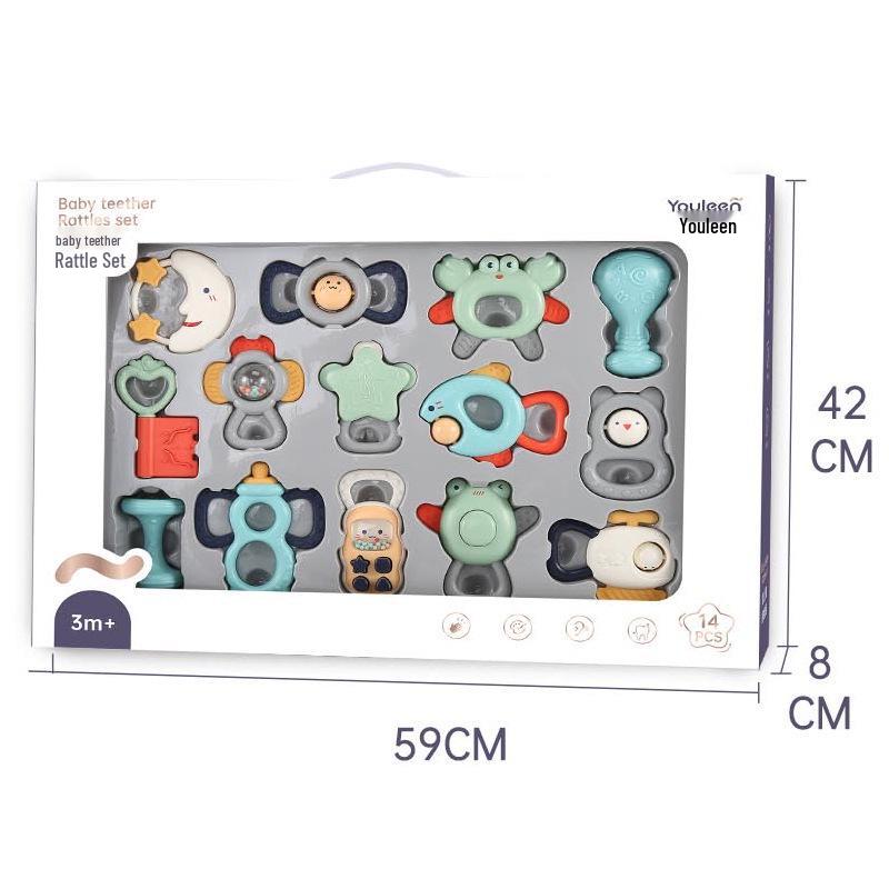 Yuele'en Набор погремушек и прорезывателей для новорожденных: Развивающая игрушка для захвата для 0-6 месяцев