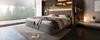 Modern Hydraulic Bed with High Headboard, 160x200cm Double Bed with LED Lighting, Storage & USB/Type-C Ports, in Linen Look Gray (Without Mattress)