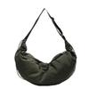 Commuter Crossbody Bag Pleated Pendant with Crescent Vagrant Bag Shoulder Bag Women's Nylon Fabric Dumpling Bag Large Capacity Crescent Bag