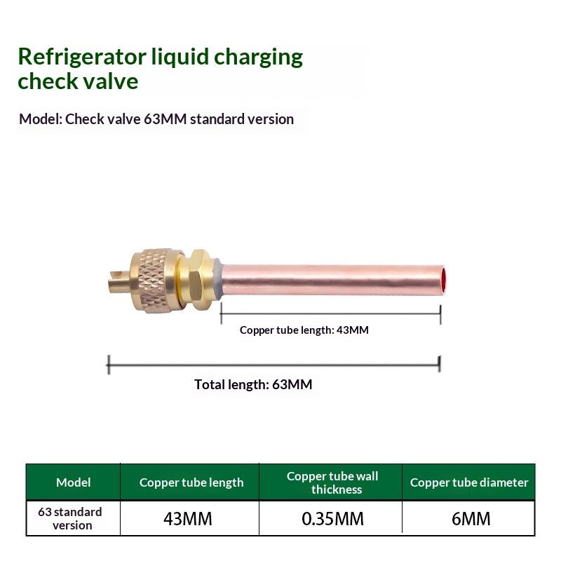 High Quality 1/4'' Service Valve 0.6Mm Thick 63/120Mm Access Valve Strong Core Ac Vacuum System Refrigerator Charging