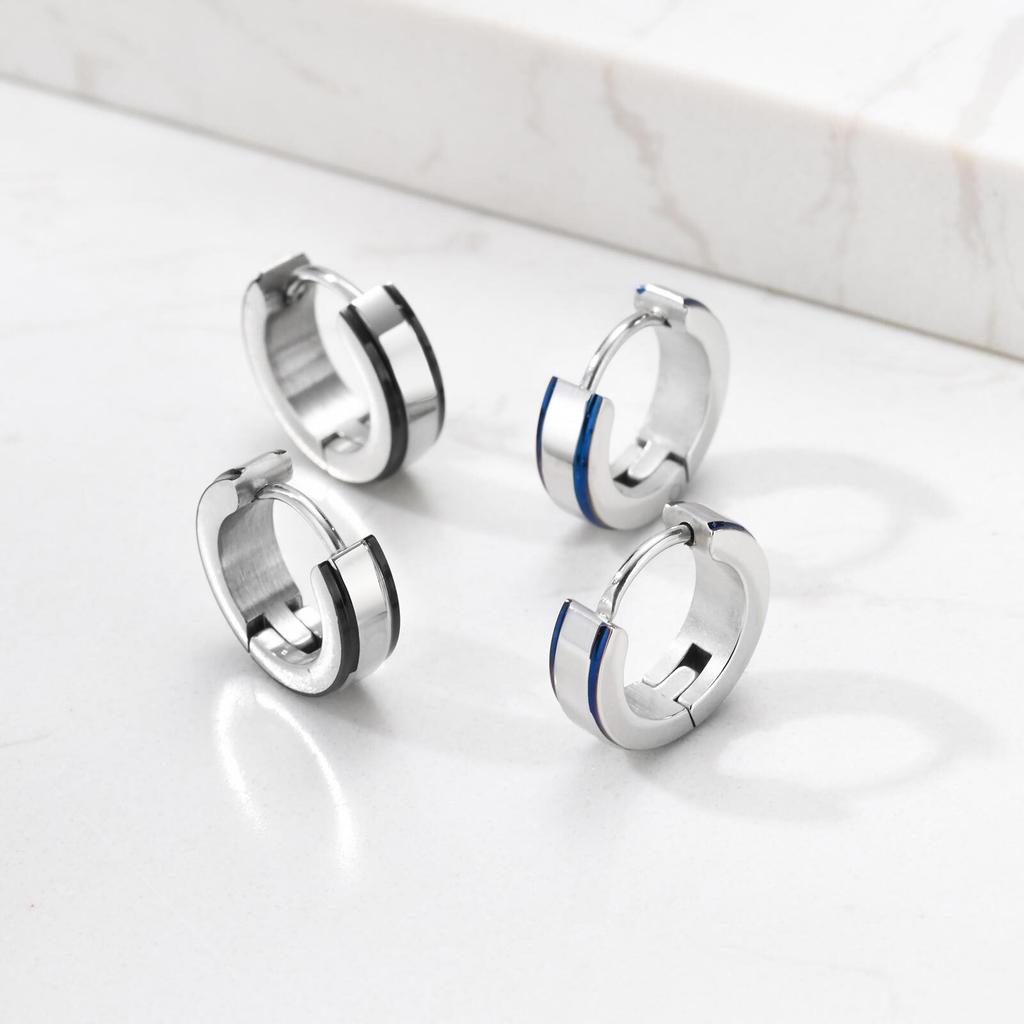 Простые мужские серьги, серьги-кольца из нержавеющей стали, не тускнеющие, повседневные ювелирные подарки