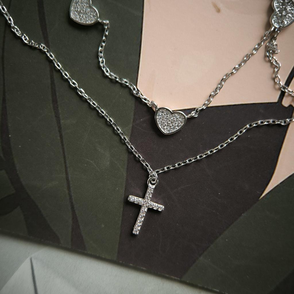 Серебряное колье с фианитами, вес изделия 5,11 гр (2211563)