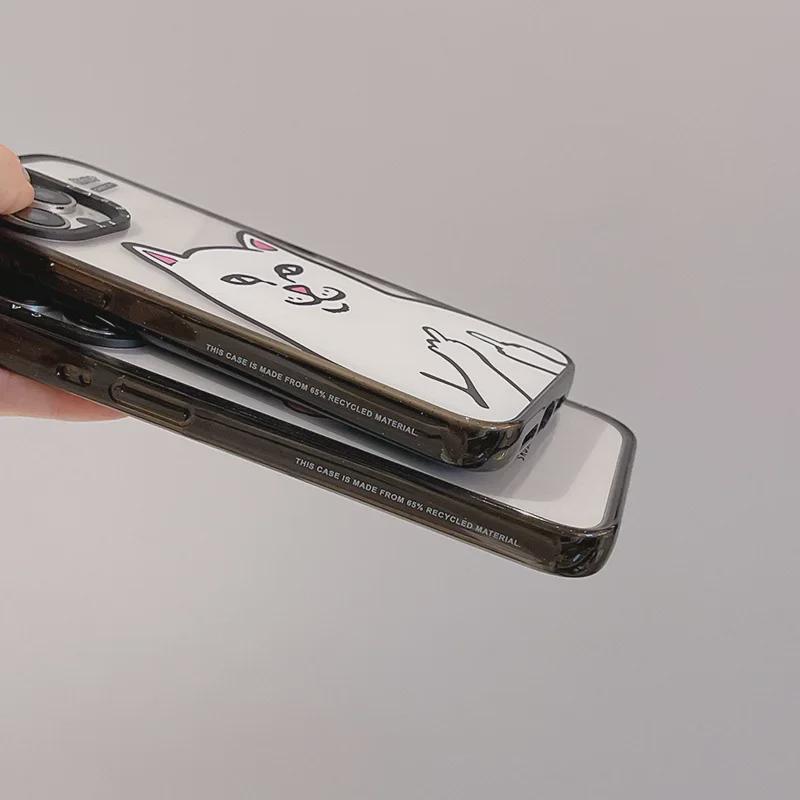 Высококачественный чехол для iPhone с изображением динозавра на среднем пальце для iPhone 12, 13, 14 Pro, 15 Pro Max — модный, прочный, устойчивый к падениям