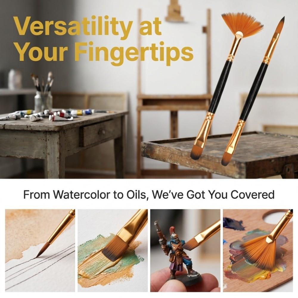 12PCS Comfortable grip Special Shape Paint Brushes Handmade craft painting
