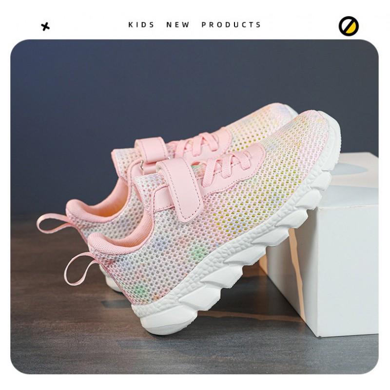 Kids Lightweight Breathable Mesh Sneakers With Hook Loop Outdoor Play