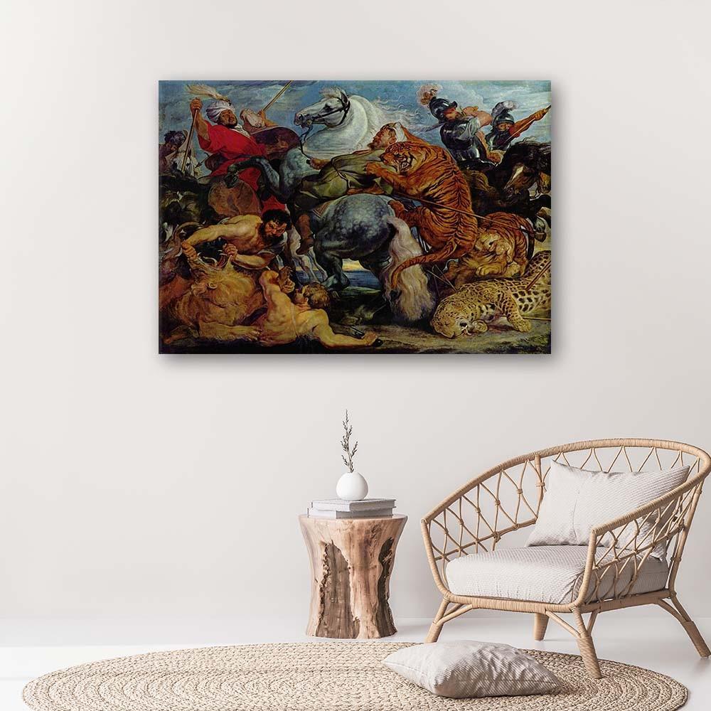 Canvas print, Hunt for the tiger - P. P. Rubens reproduction