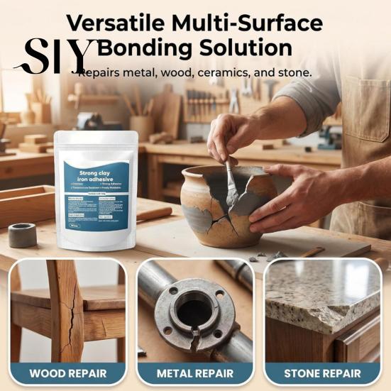 Bonding Metal Repair Putty 1/3 Sets High Strength Multi-Purpose Clay, Strong Clay Iron Adhesive with Scraper Durability Mending & Gloves, for