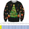 Loose Round Neck Sweatshirt Top Santa Claus Printed Long Sleeve Pullover