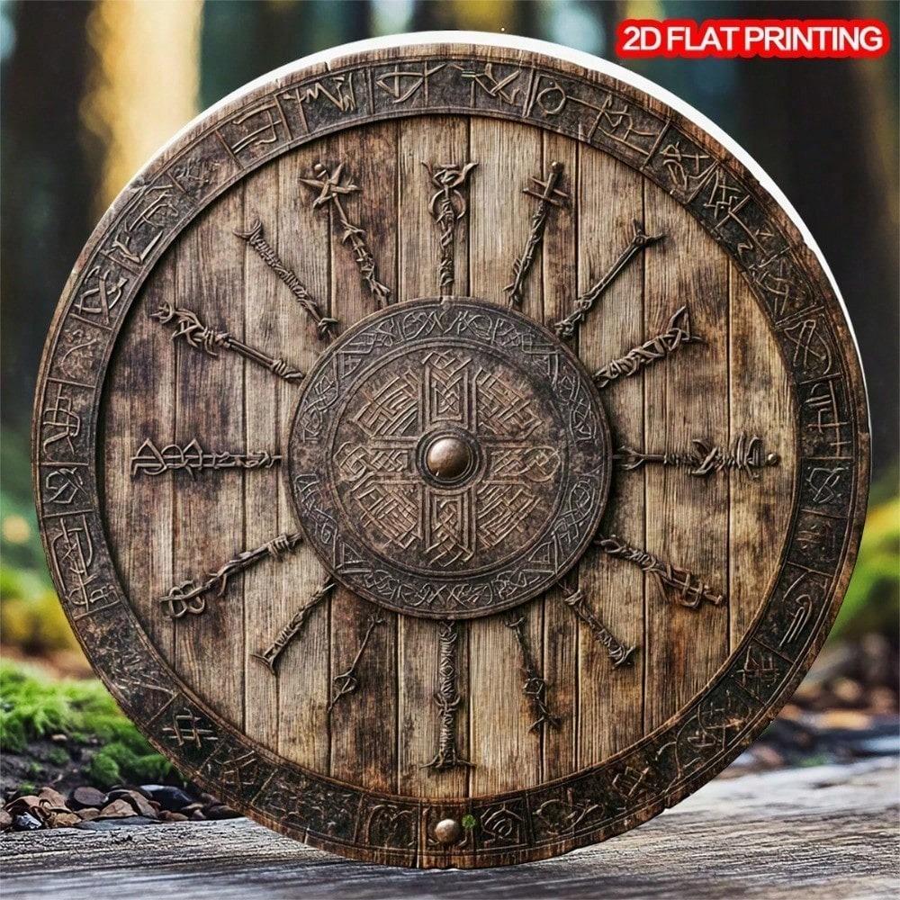 Vintage Nautical Compass Rose Aluminum Wall Art Sign 8x8 Inch Round Metal Decor