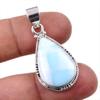 Natural Republic Larimar Gemstone 925 Solid Sterling Silver Pendant 1.75" H0g29