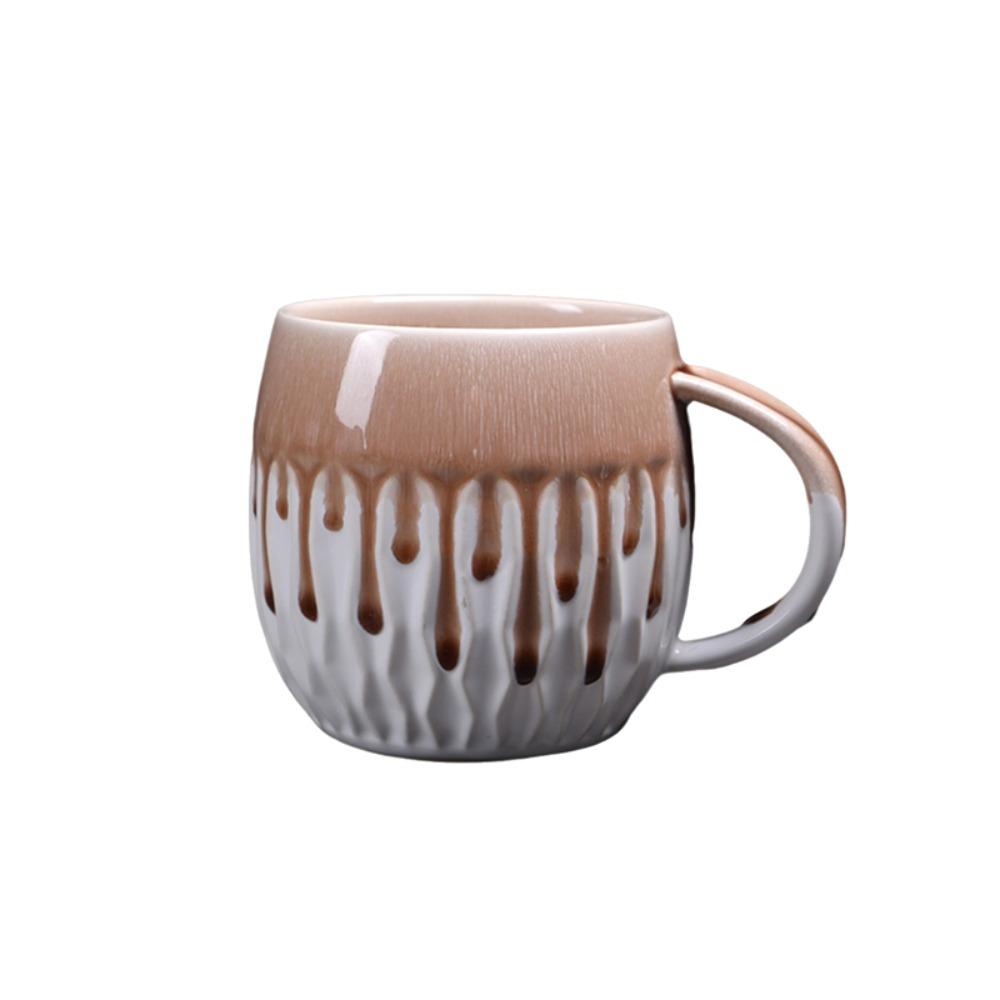Unique 600ml Kiln-Changing Coffee Mug Ceramics Microwave Safe Breakfast Cup Large Capacity Milk Cup Living Room