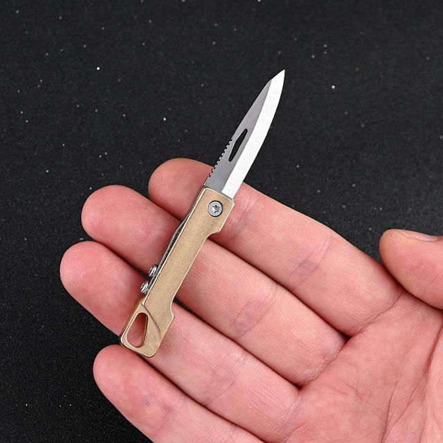 Stainless Steel Mini Folding Knife Keychain EDC Pocket Knives Utility Portable Courier Unboxing Knife Outdoor Survival Tools