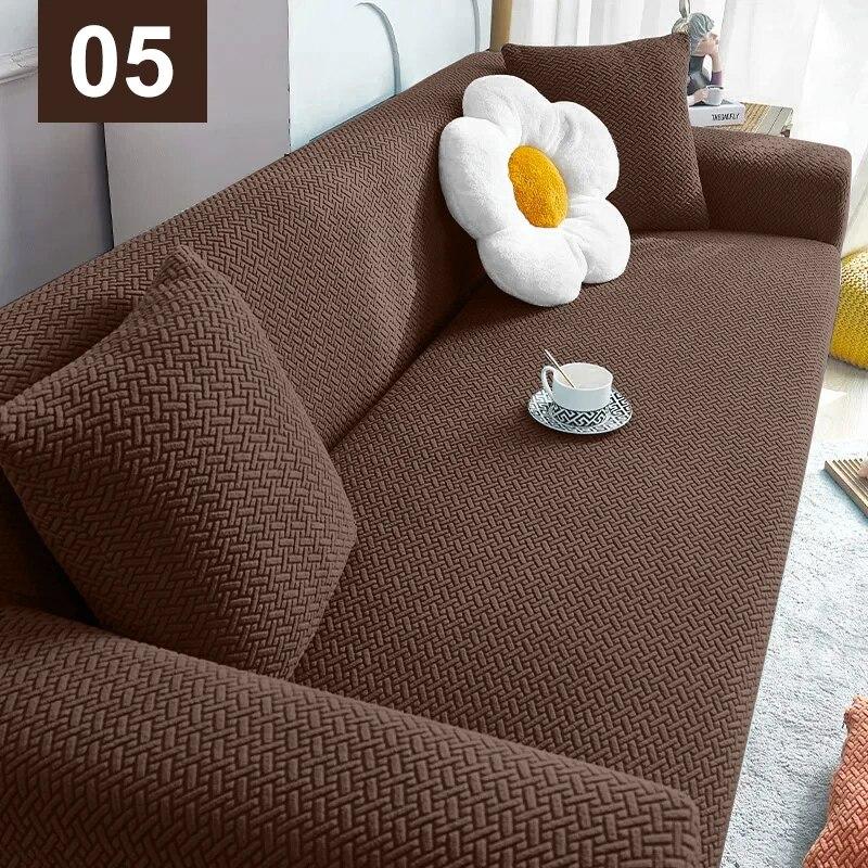 1/2/3/4 Seater Jacquard Sofa Covers Stretch Couch Cover Thick Corner Sofa Slipcover Protector For Home Elastic Armchair Cover