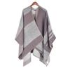 Women’s Color Block Cashmere Feel Shawl Wrap Open Front Casual Warm Poncho Cape Oversized Sweaters Soft Cardigan Versatile Shawls for Fall Winter