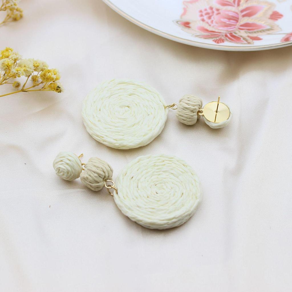 Богемные серьги из ротанга ручной работы - Ретро отпускной стиль