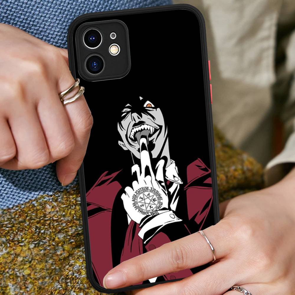 Чехол для телефона Hellsing в стиле аниме ужасов для iPhone 16 15 14 11 12 13 Pro Max Plus 12 XS Max Задняя крышка Матовый чехол