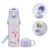Skater Water 470ml or 430ml Little Unicorn Stainless Sports Bottle for Kids Children's Bottle, 2-Way, (Direct Drinking) (Cup Drinking), Design, Steel,