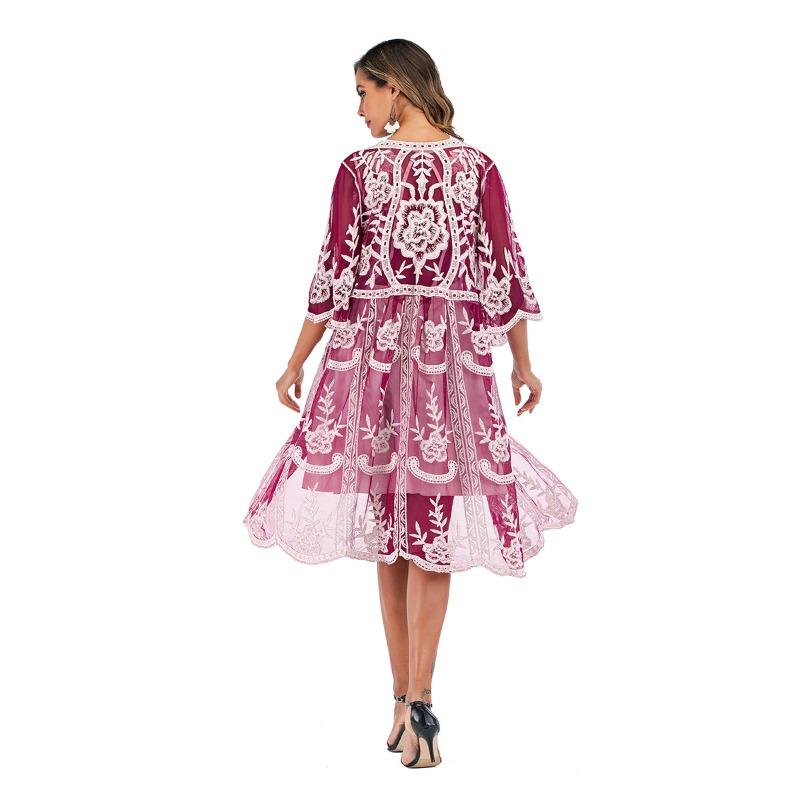 Женский кардиган Вышитые платья Купальники Кружевной внешний кардиган Пляжные накидки