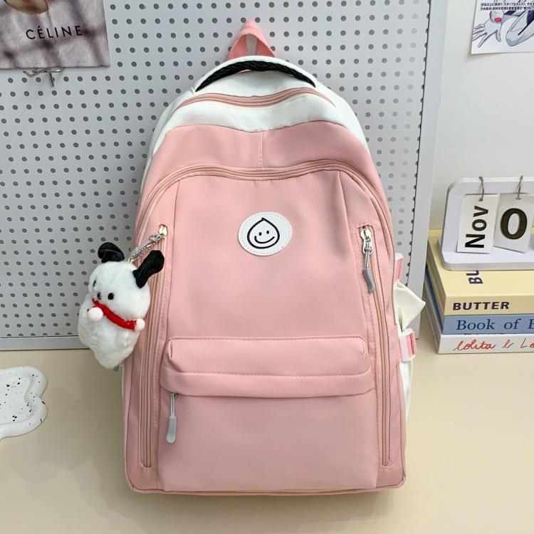Schoolbag University Campus School Bag Female Korean version Mori small fresh junior high school student solid color simple multi-layer computer