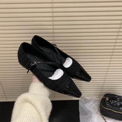 Мода 2024 Женская обувь Брендовая женская обувь Mary Jane Весна и Осень Острый носок Одиночные туфли Туфли Pumpkin