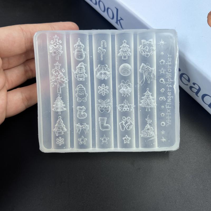 3D Барочный Ангел Бабочка Рождественская Елка Снеговик Форма для Ногтей DIY Украшения для Нейл-арта Силиконовая Форма для Лепки Маникюрный Шаблон