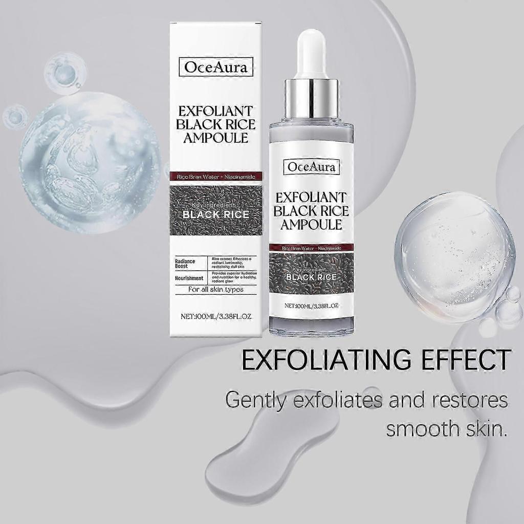 OceAura black rice brightening exfoliating liquid facial cleansing exfoliating ampoule softens skin facial essence