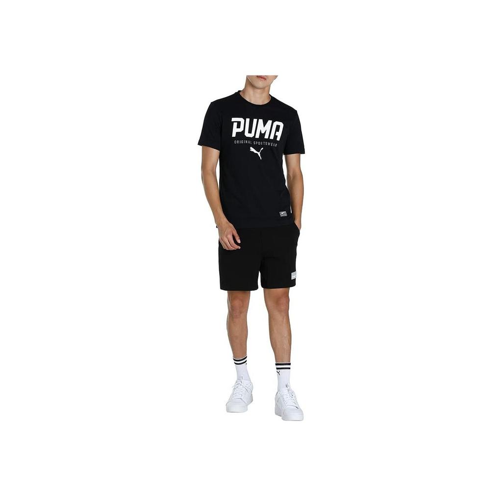 Puma Printed Round Neck Short Sleeve T-Shirt Men Tops Black 593029-01