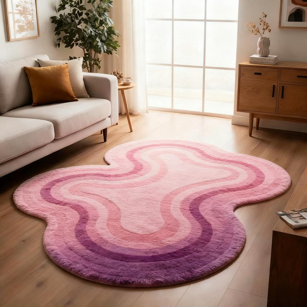 Irregular Shape Carpets for Living Room Fluffy Soft Lounge Dopamine Floor Mat Large Area Bedroom Decor Carpet Thickend Plush Rug